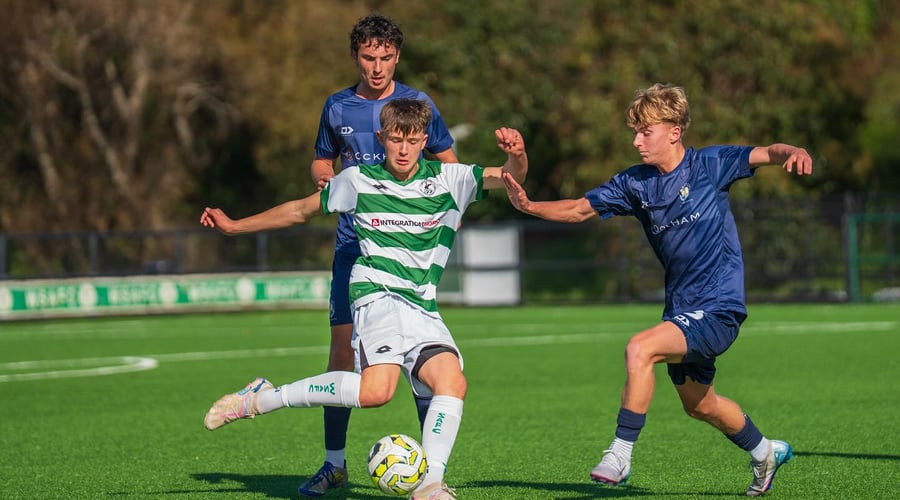 Luke Carter in action vs. Auckland City U23, 2025
